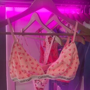 Calvin Klein pink heart bralette